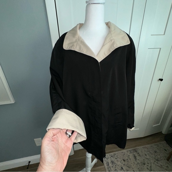 Vintage Forecaster Black Button Up Lightweight Jacket with Tan Interior Large - Picture 4 of 9